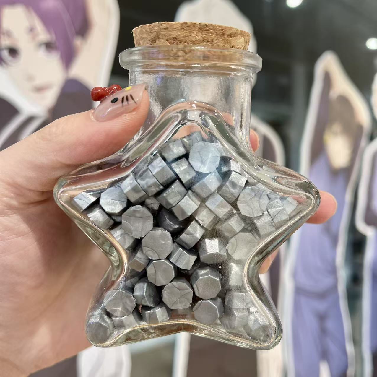 Sealing Wax Colour Particles Star Glass Bottle