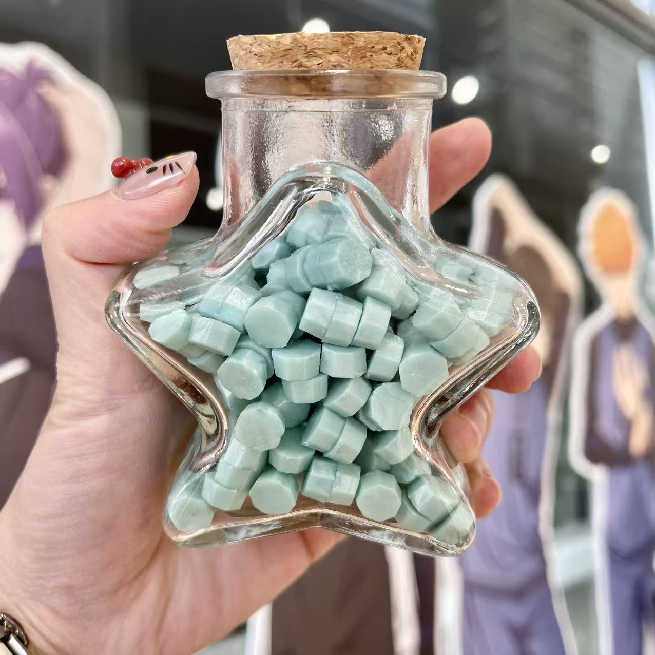 Sealing Wax Colour Particles Star Glass Bottle