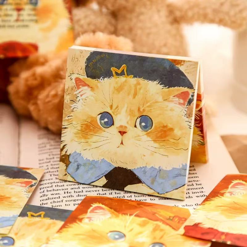 Mr. Paper Cute Cat Note Pads – 60 Sheets Blue