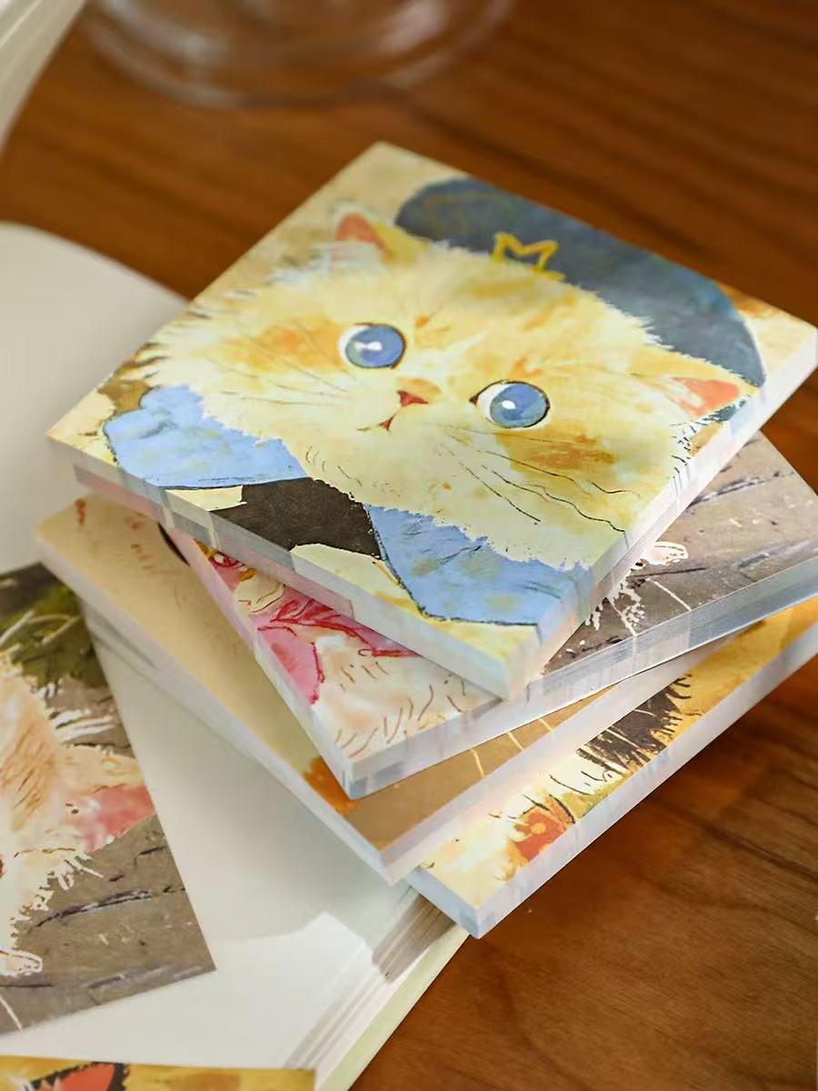 Mr. Paper Cute Cat Note Pads – 60 Sheets Blue