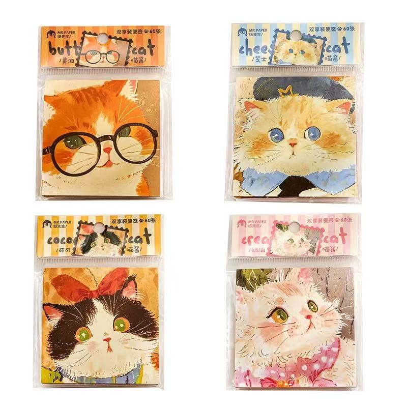 Mr. Paper Cute Cat Note Pads – 60 Sheets Yellow