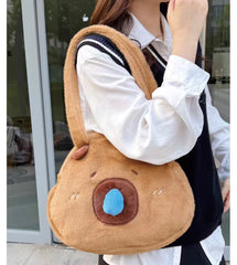Cute Capybara Snot Bubble Plush Shoulder Bag