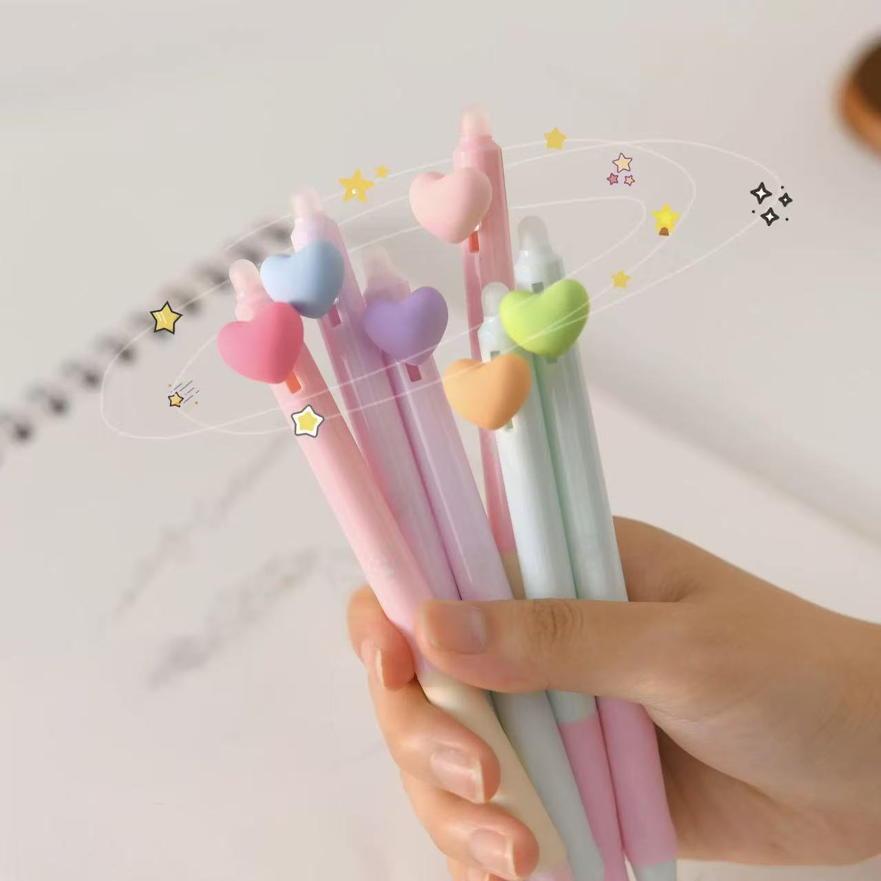 Candy Color Heart-Shaped Erasable Pen 0.5mm