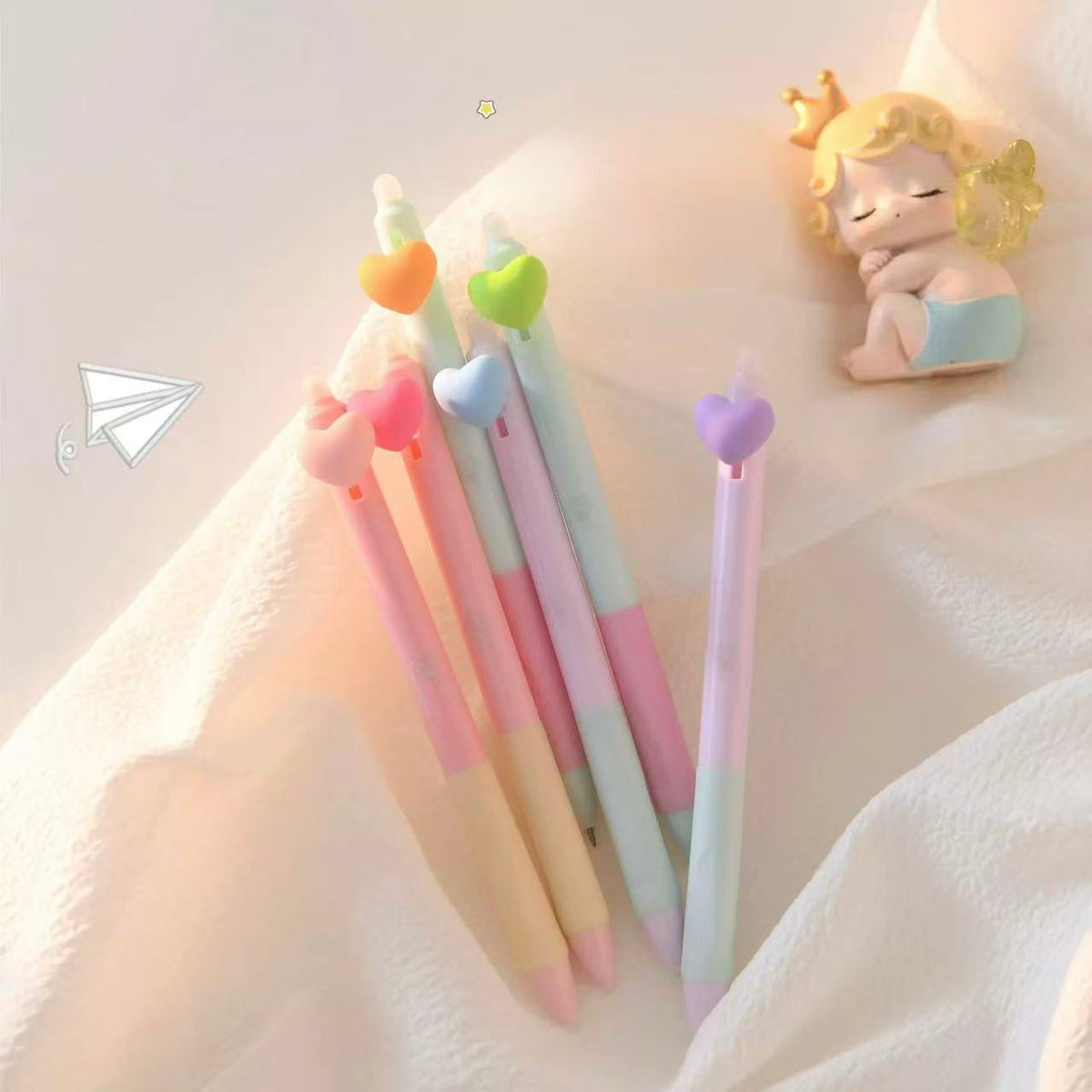Candy Color Heart-Shaped Erasable Pen 0.5mm