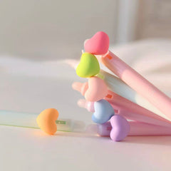 Candy Color Heart-Shaped Erasable Pen 0.5mm