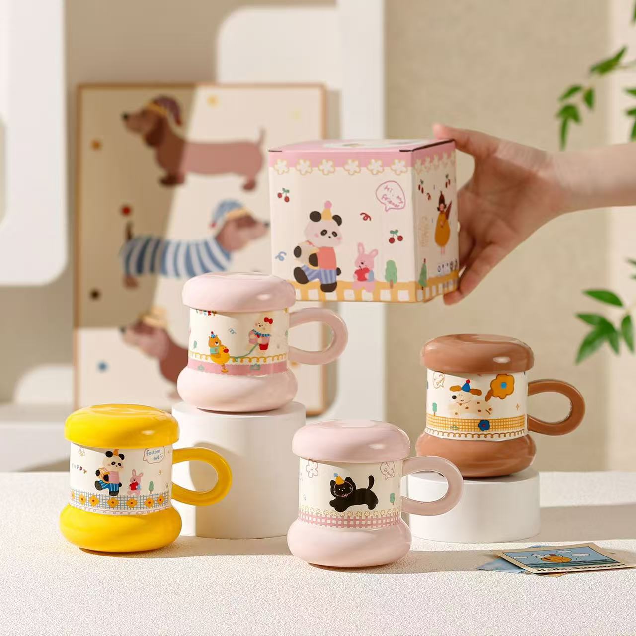 Animal Friends Mug with Cap 370ml