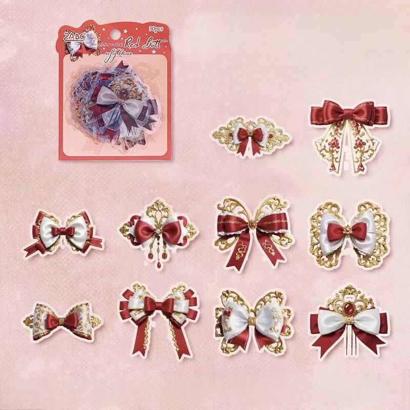 Transparent Bow Waterproof Stickers – 30pcs