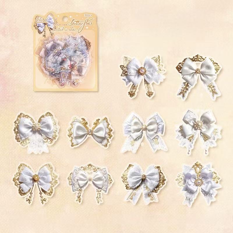 Transparent Bow Waterproof Stickers – 30pcs