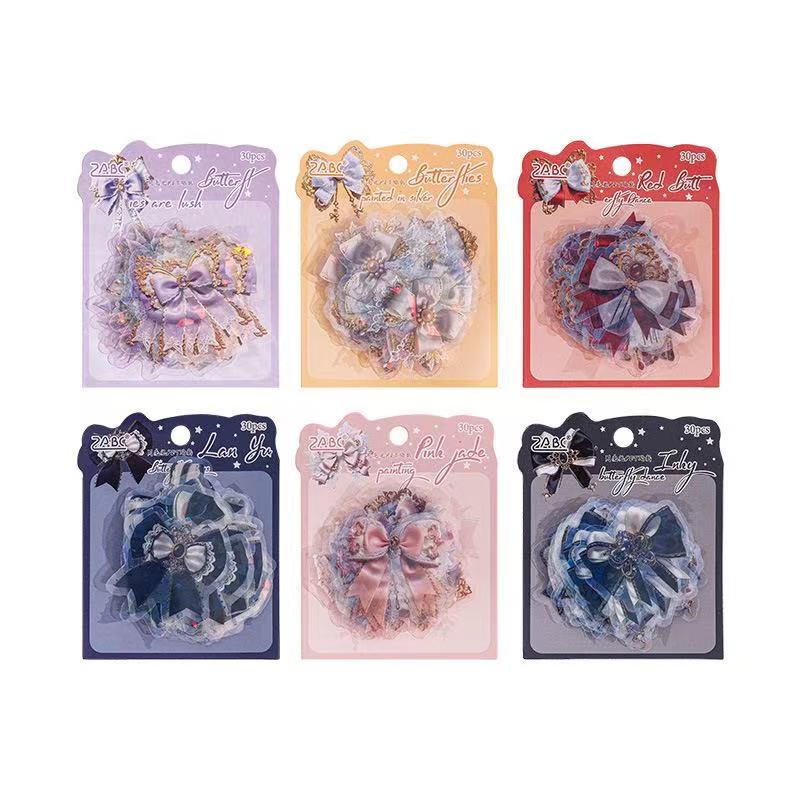 Transparent Bow Waterproof Stickers – 30pcs