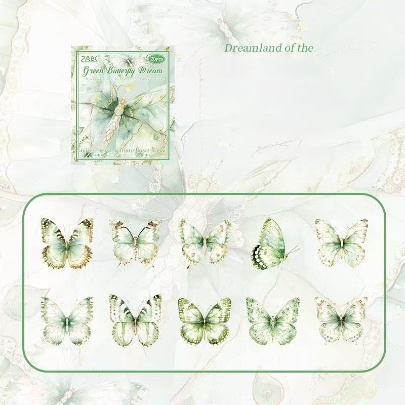 Dancing Butterfly Waterproof Stickers – 20pcs