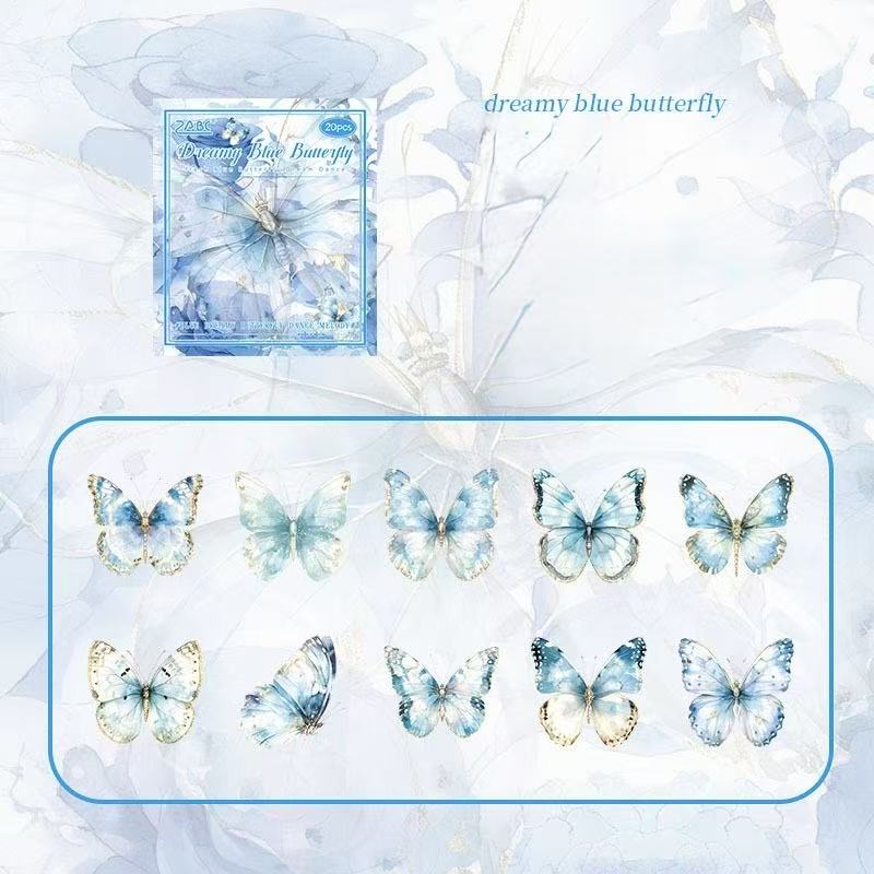 Dancing Butterfly Waterproof Stickers – 20pcs