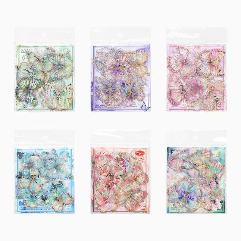 Dancing Butterfly Waterproof Stickers – 20pcs
