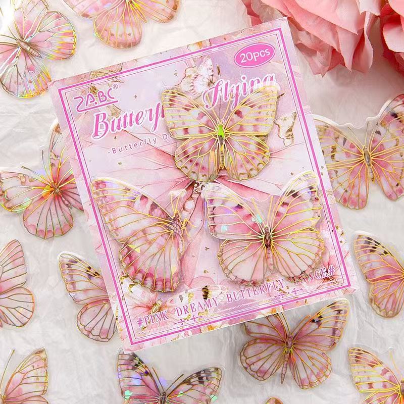 Dancing Butterfly Waterproof Stickers – 20pcs