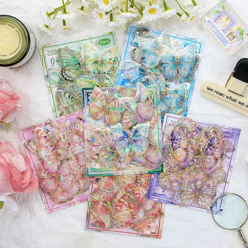 Dancing Butterfly Waterproof Stickers – 20pcs