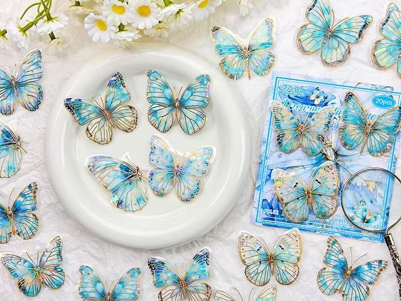 Dancing Butterfly Waterproof Stickers – 20pcs