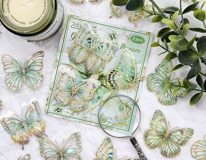 Dancing Butterfly Waterproof Stickers – 20pcs