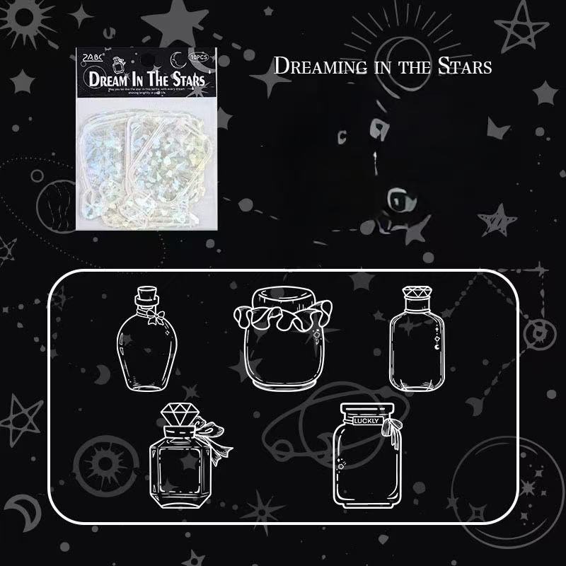 Holographic Bottle Waterproof Stickers – 10pcs