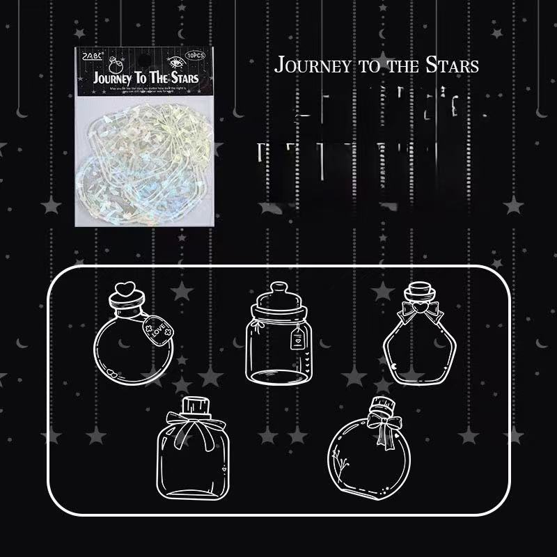 Holographic Bottle Waterproof Stickers – 10pcs