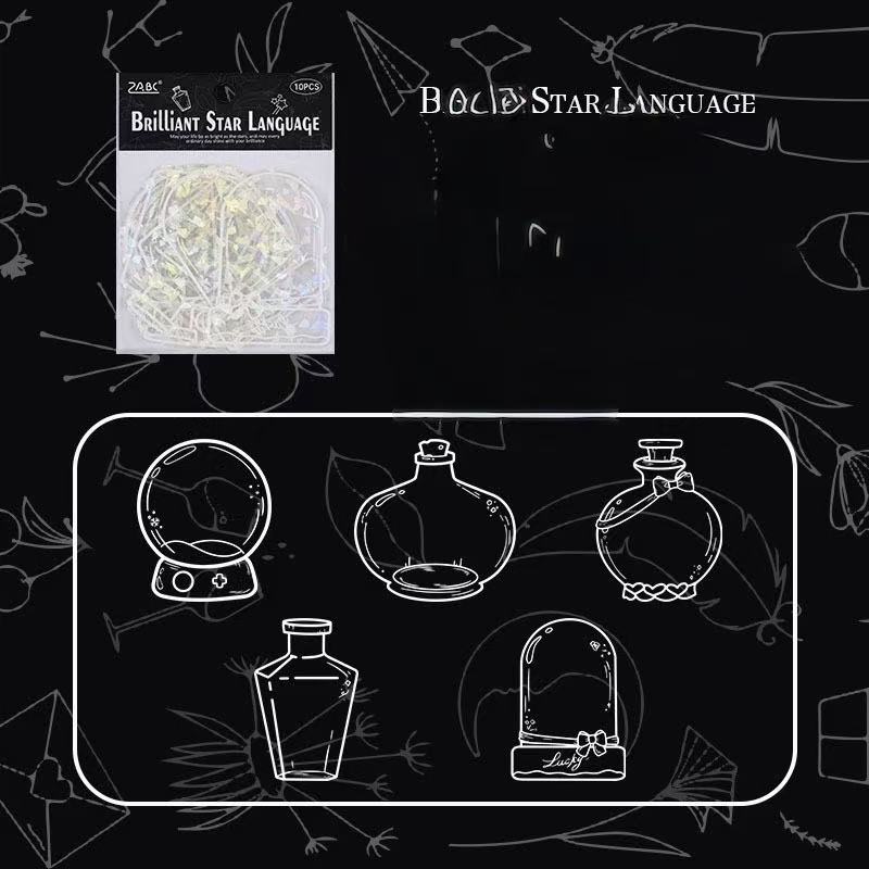 Holographic Bottle Waterproof Stickers – 10pcs