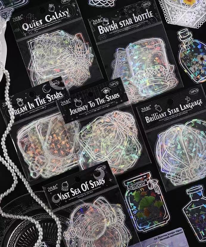 Holographic Bottle Waterproof Stickers – 10pcs