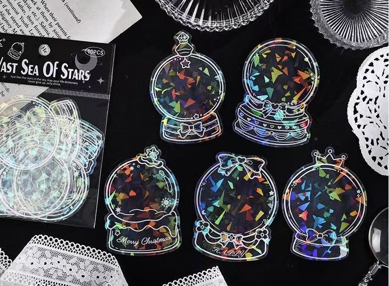 Holographic Bottle Waterproof Stickers – 10pcs