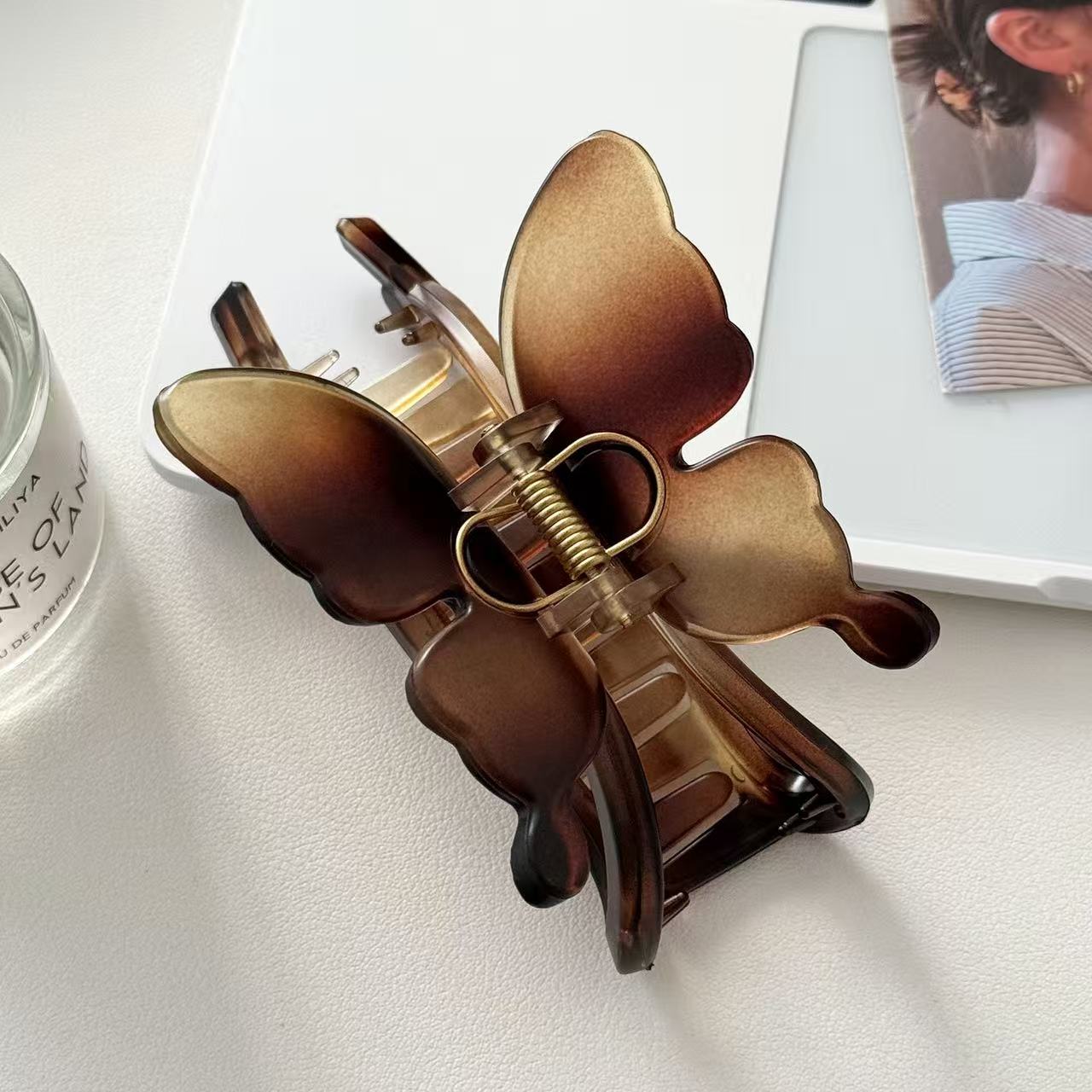 Butterfly Design Acrylic Hair Claw 11cm