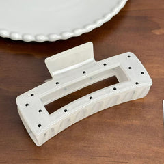 Black & White Polka Dot Acrylic Hair Claw – 10.5cm