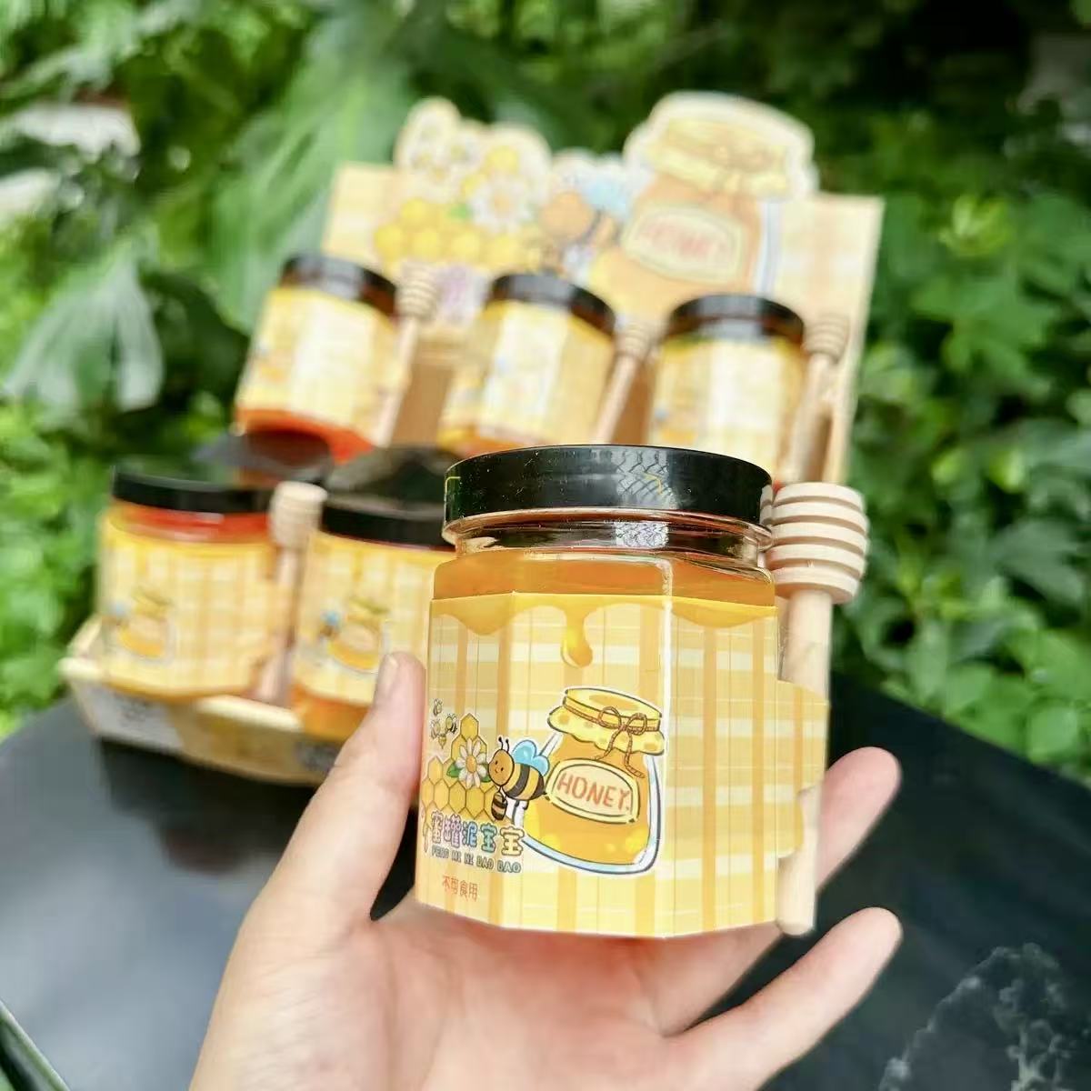 Honey Jar Slime 220g with Stir Stick & Cute Bee Toy