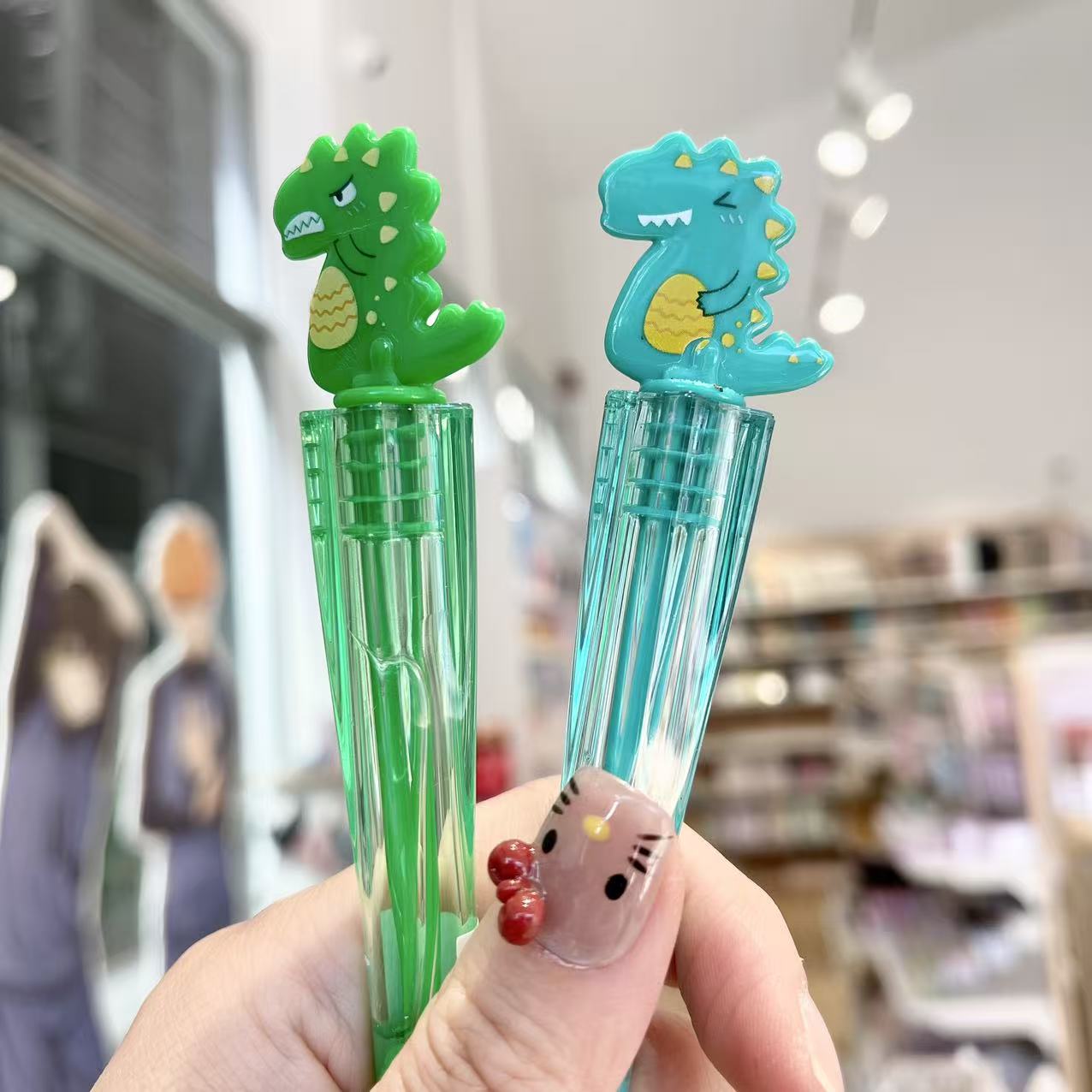 Mini Dinosaur Gel Bubble Blow Stick 12cm Assorted