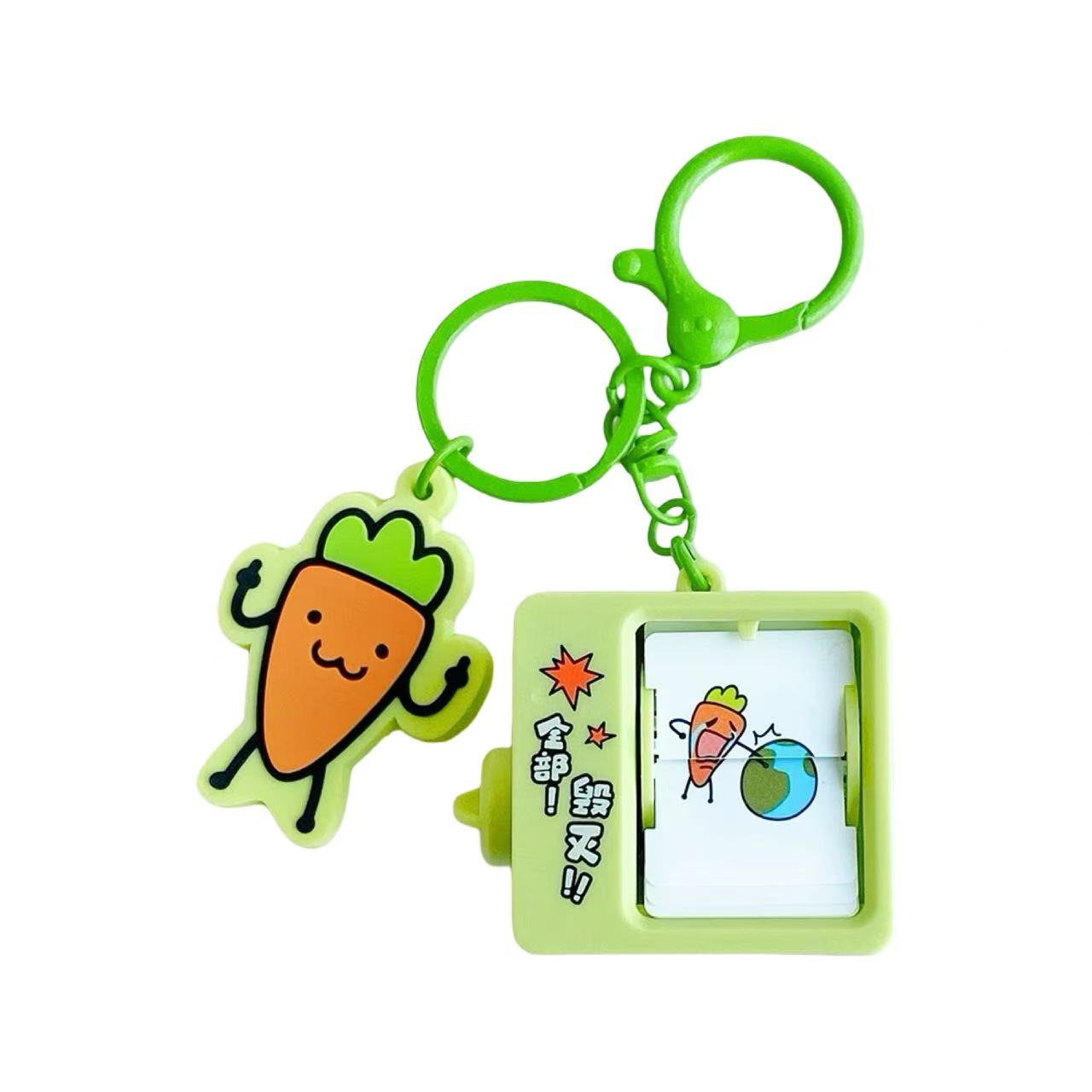 Dancing Carrot Flipbook Animation Keychain