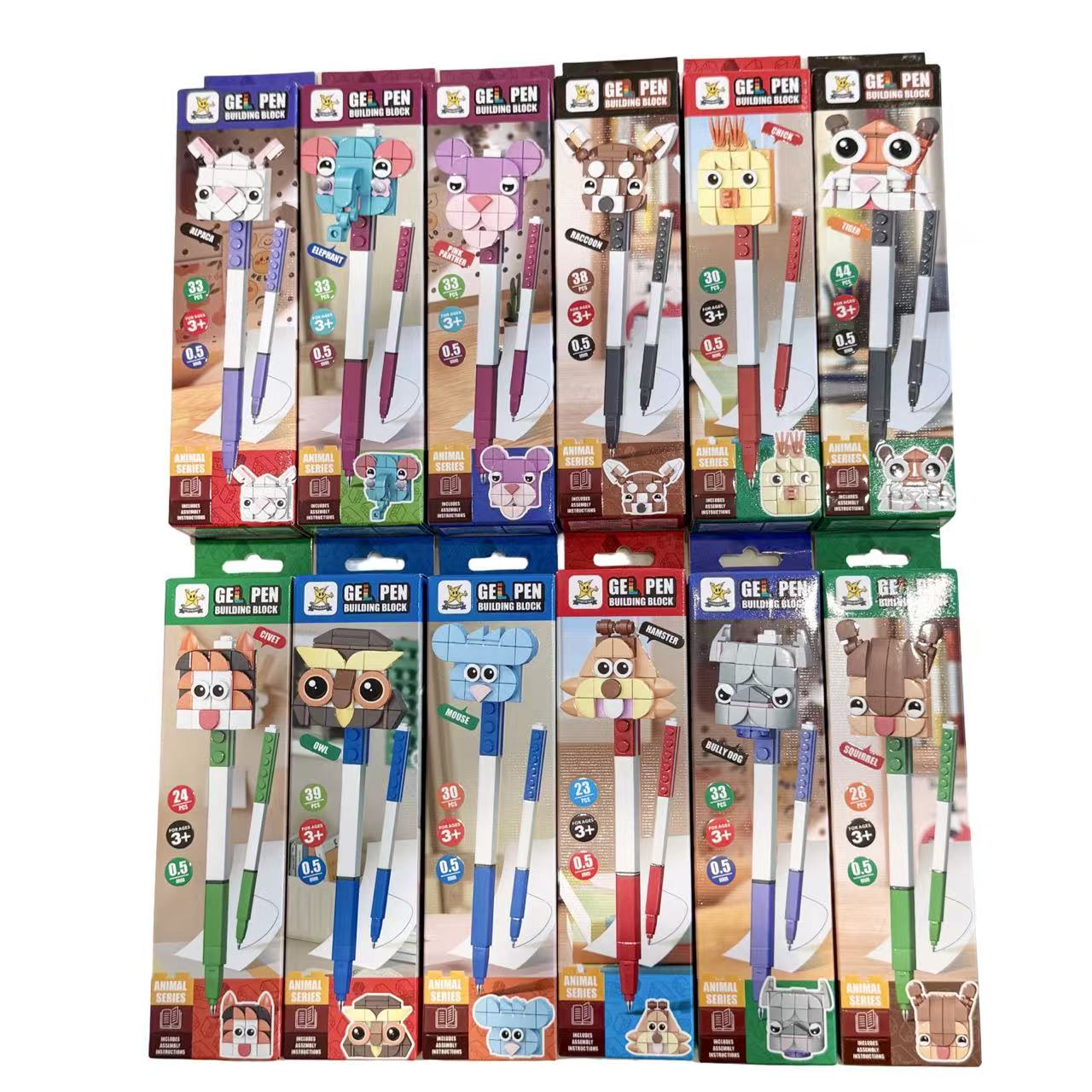 Creative Animal Series Building Block Pens Assorted