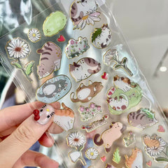 Cute Cat Resin & Foil Crystal Sticker -  Best Friend