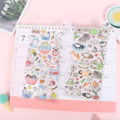 Cute Cat Resin & Foil Crystal Sticker -  Cafe Kitchen