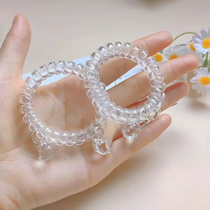 Clear Coil Hair Ties 2 Pack Waterproof & Super Stretchy