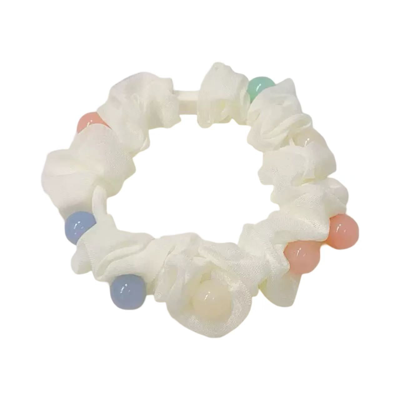 Candy Color Beaded Scrunchies 2 Pack