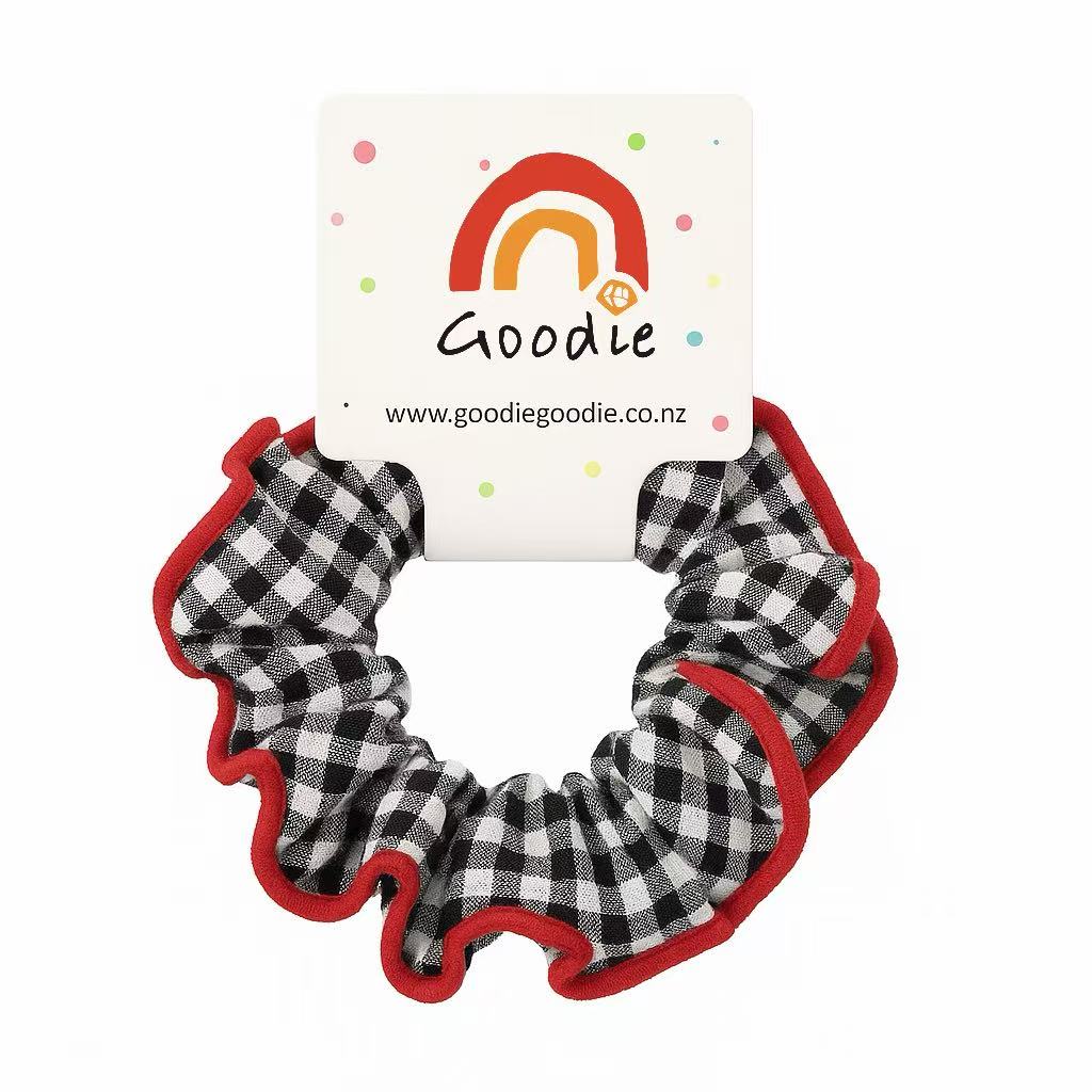 Plaid Fabric Elastic Hair Scrunchies 2-Pack
