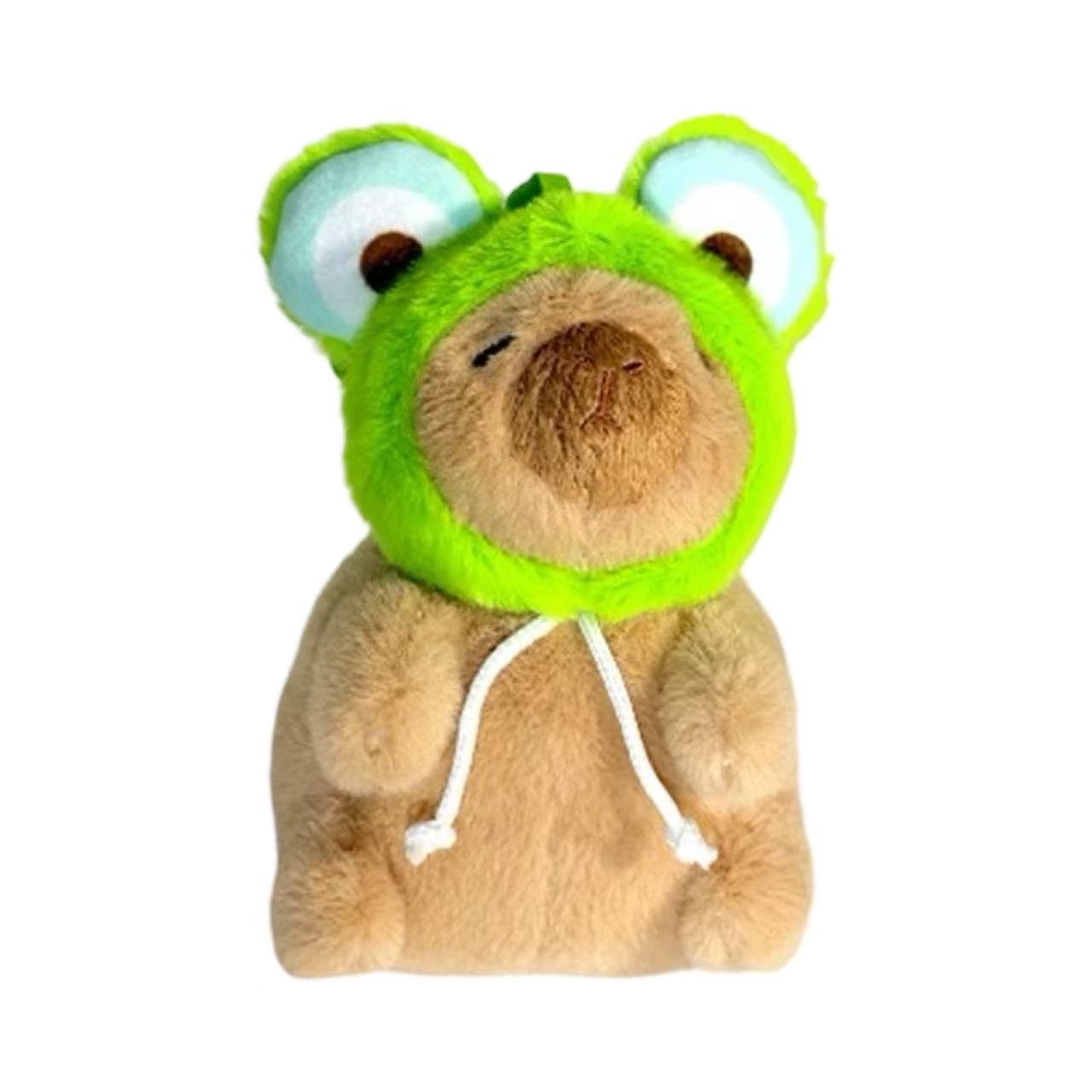 Dancing Capybara Plush Keychain with Colorful Hat
