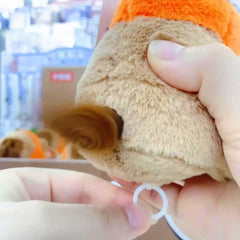 Dancing Capybara Plush Keychain with Colorful Hat