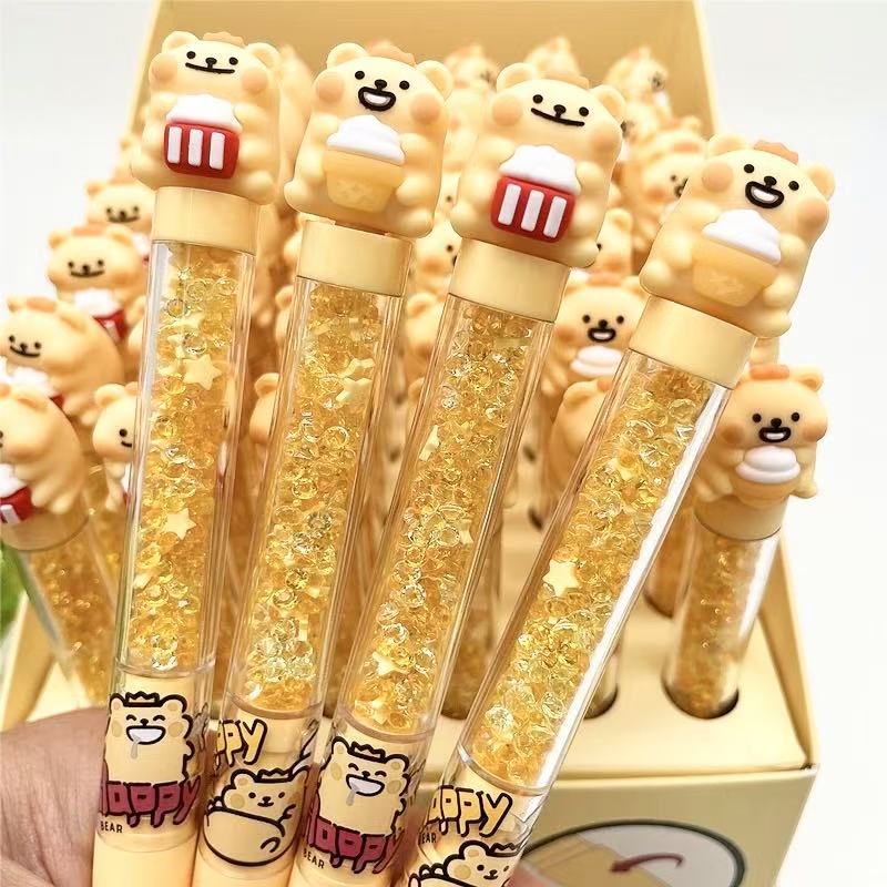 Bear Sparkle Crystal Gel Pen 0.4mm Black Ink Assorted
