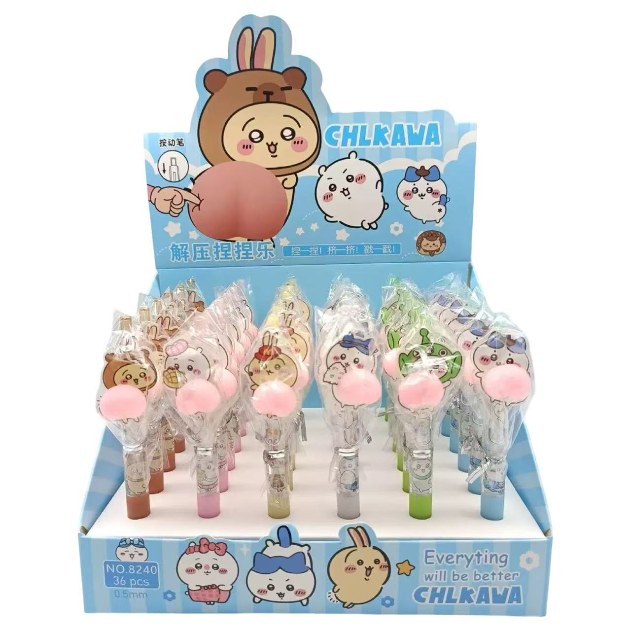 Chiikawa Squishy Erasable Pen 0.5mm Blue Ink Assorted