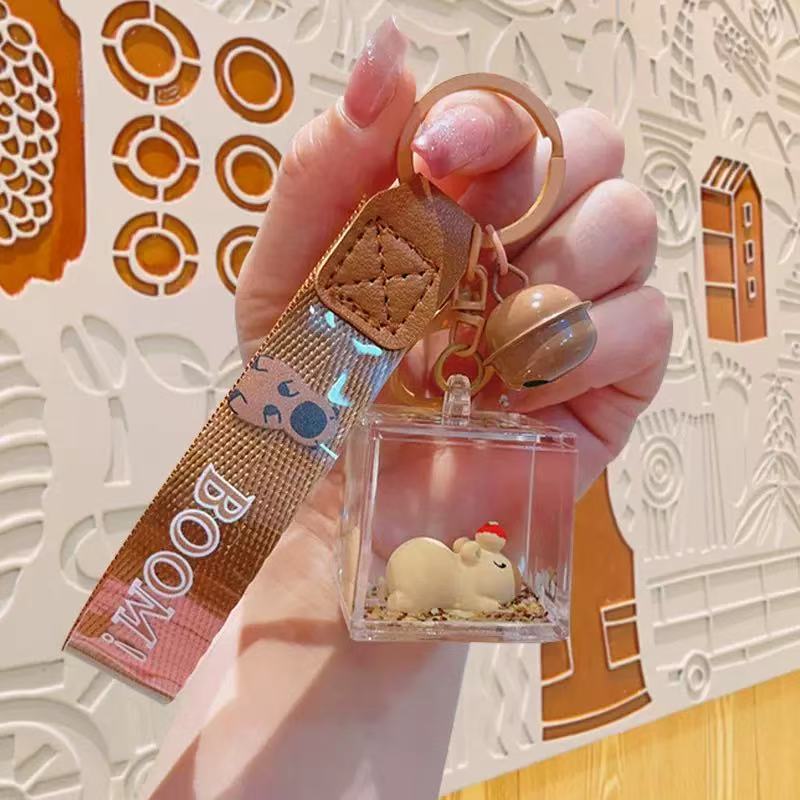 Capybara Liquid Sand Acrylic Box Keychain Assorted
