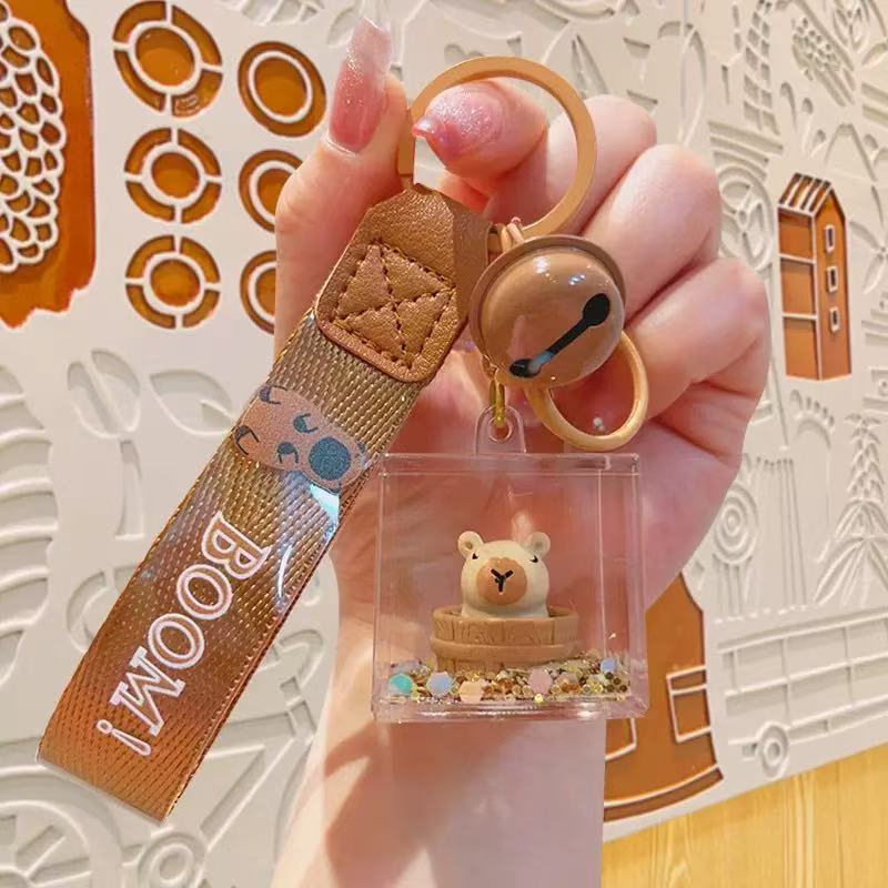 Capybara Liquid Sand Acrylic Box Keychain Assorted