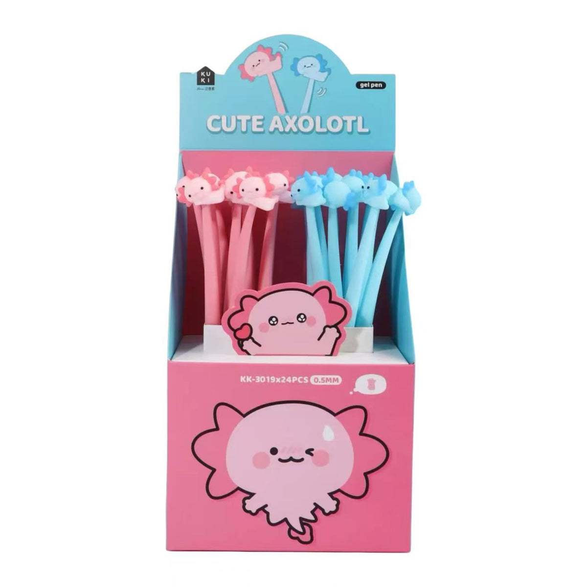 Axolotl Silicone Wiggle Gel Pen 0.5 mm Black Ink Assorted