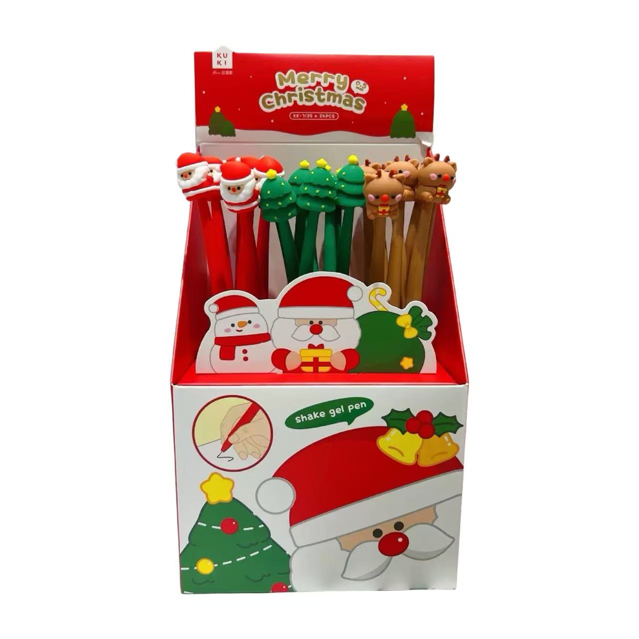 Christmas Silicone Wiggle Gel Pen 0.5mm Black Ink Assorted