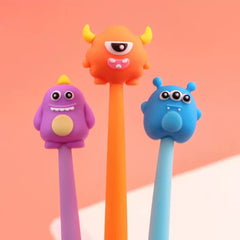 Little Monster Silicone Wiggle Gel Pen 0.5 mm Black Ink Assorted