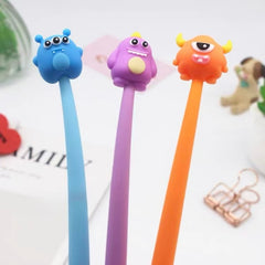 Little Monster Silicone Wiggle Gel Pen 0.5 mm Black Ink Assorted