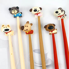 Dog Movement Silicone Wiggle Gel Pen 0.5 mm Black Ink Assorted