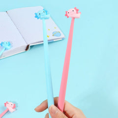 Axolotl Silicone Wiggle Gel Pen 0.5 mm Black Ink Assorted