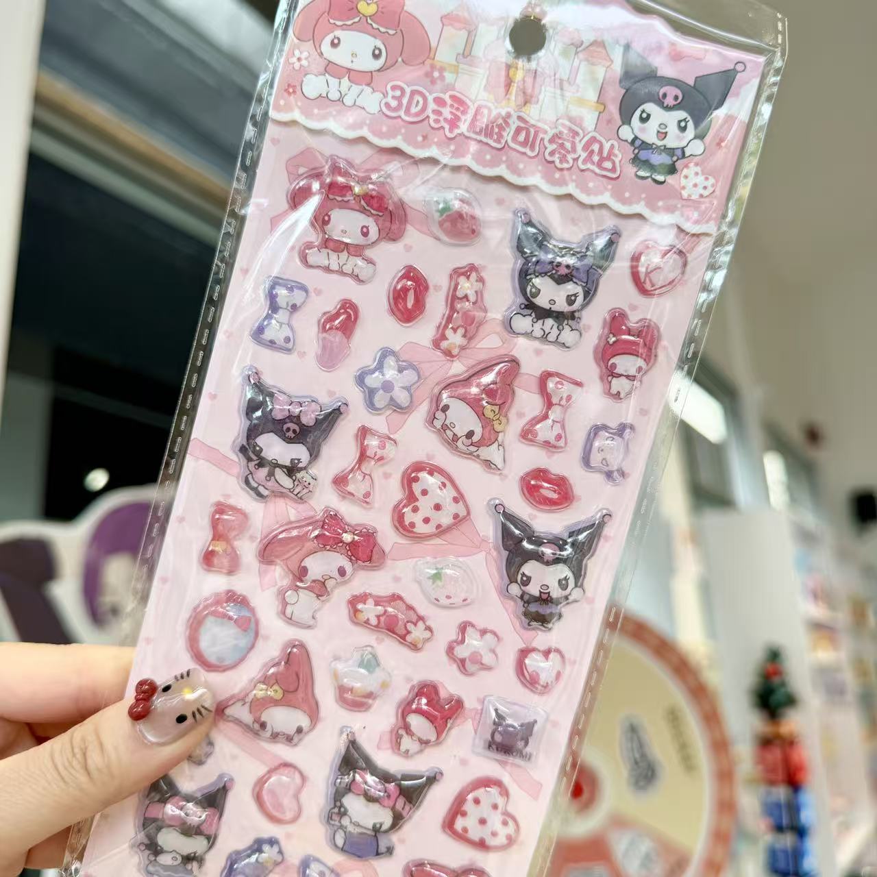Sanrio 3D Puffy Bubble Sticker Kuromi and Melody