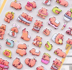 Capybara 3D Puffy Bubble Sticker Assorted